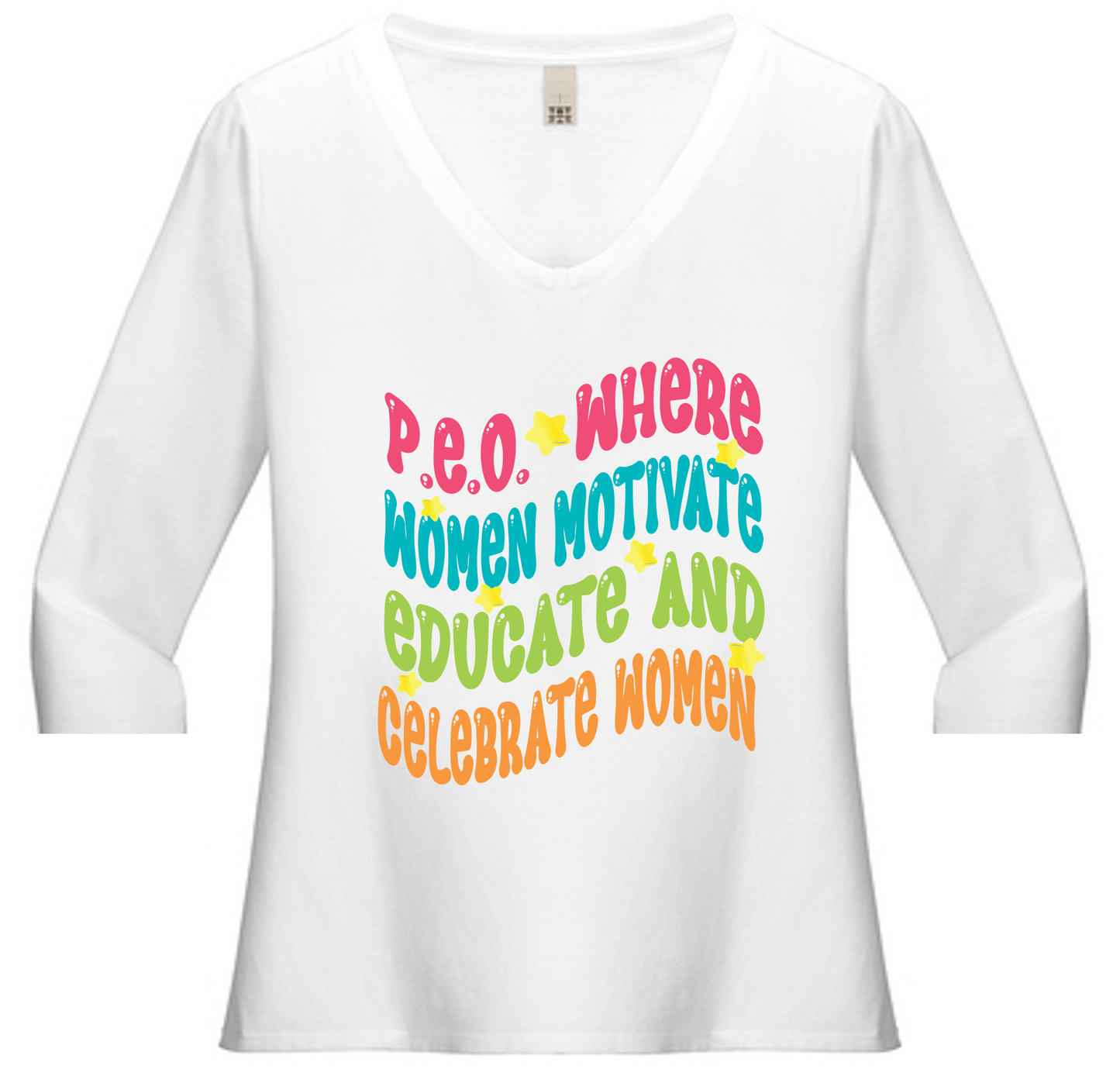 Where Women Motivate Educate Celebrate  V-Neck Ladies Relaxed Fit