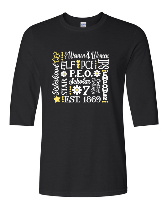 P.E.O. Wordle T-Shirt - Crew Neck Unisex Fit